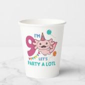 9誕生日アクソロトル9歳かわいいアクソロトルS 紙コップ (正面)