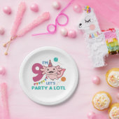 9誕生日アクソロトル9歳かわいいアクソロtls ペーパープレート (パーティー)