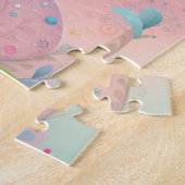 9誕生日ウィムシーカラフルアートフラワーボタニカル ジグソーパズル (側面)