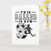 9誕生日ギフトサッカー選手9歳の男の子 カード (黄色い花)