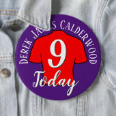 9誕生日サッカーバッジをパーソナライズするボタン 缶バッジ (インサイチュ)