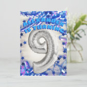 9誕生日シルバーとブルーエイジ9ボーイズパーティー 招待状 (スタンド正面)