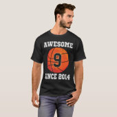 9誕生日バスケットボールオーバー9歳ヴィンテージ Tシャツ (正面フル)