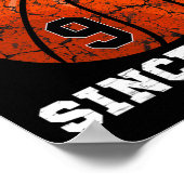 9誕生日バスケットボールラバーギフト9歳Vin ポスター (角)