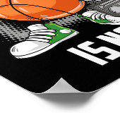 9誕生日バスケットボール選手おもしろい9歳キッド ポスター (角)