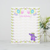 9誕生日プリンセスベアパーティースクラップブック紙1 (スタンド正面)