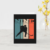 9誕生日レトロアイスホッケー9歳ボーイガール カード (黄色い花)