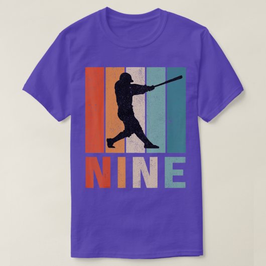 9誕生日レトロ野球選手ボーイズキッズ9年 Tシャツ (デザイン正面)