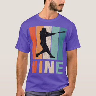 9誕生日レトロ野球選手ボーイズキッズ9年 Tシャツ
