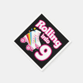 9誕生日ローラースケートで滑る9歳スケートボール スタンダードカクテルナプキン (角)