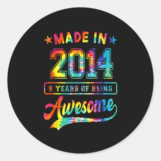 9誕生日女子10代への9歳のプレゼント ラウンドシール (正面)