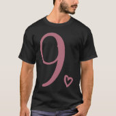 9誕生日子供へガールズナインNumber 9歳 Tシャツ (正面)