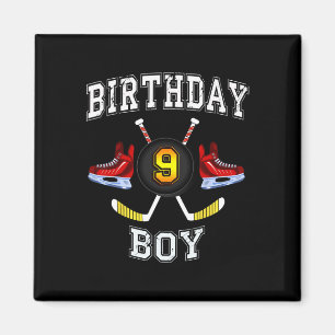 9誕生日少年 – アイスホッケー9歳の少年 マグネット