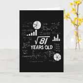 9誕生日平方根81 - 9歳Bday カード (黄色い花)