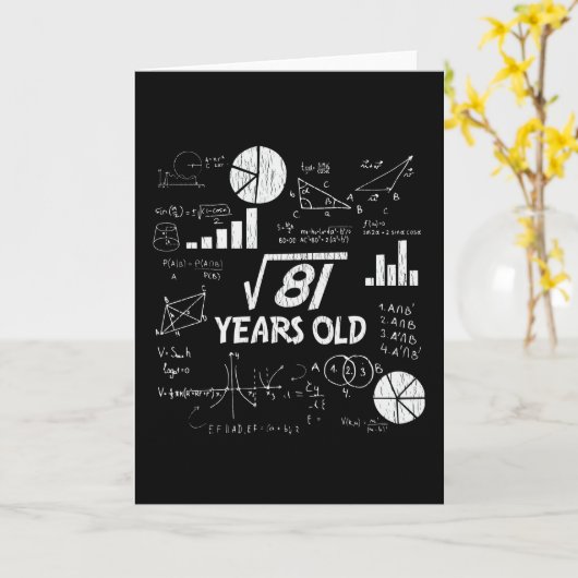 9誕生日平方根81 - 9歳Bday カード (黄色い花)