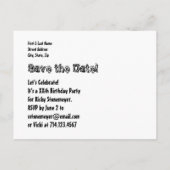 9誕生日日付を保存する赤グランジ黒A01H 案内ポストカード (裏面)