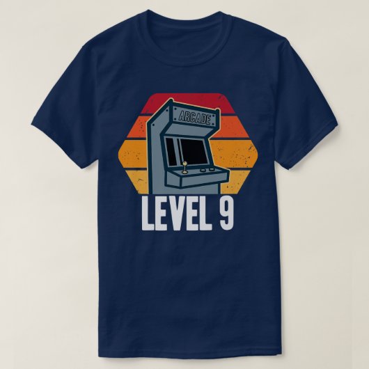 9誕生日9歳ビデオゲームレベル9レトロ Tシャツ (デザイン正面)