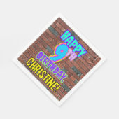 9誕生日~おもしろい、アーバングラフィティインスパイアルック スタンダードランチョンナプキン (角)