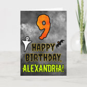 9誕生日：エリーハロウィーンテーマ+名前をカスタムする カード (正面)