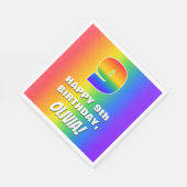 9誕生日: カラフルおもしろいレインボーパターン# 9 スタンダードランチョンナプキン (角)