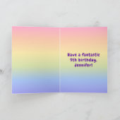 9誕生日:カラフルレインボー9、名前をカスタムする カード (内部)