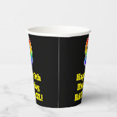 9誕生日:カラフル、おもしろい、エキサイティング、虹9 紙コップ (右)