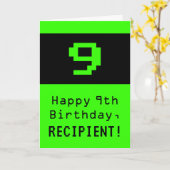 9誕生日:ネディ/オタク系のスタイル「9」と名前 カード (黄色い花)