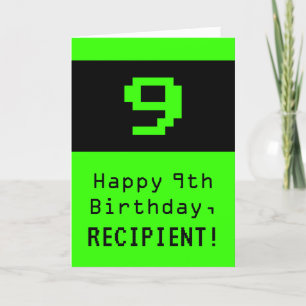 9誕生日：ネディ/オタク系のスタイル「9」と名前 カード