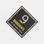 9誕生日:フローラ花数名前をカスタムする スタンダードランチョンナプキン (角)