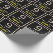 9誕生日:フローラ花数名前をカスタムする ラッピングペーパー (角)