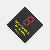 9誕生日:レッドデジタルクロックスタイル「9」 +名前 スタンダードランチョンナプキン (角)