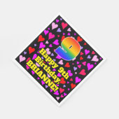 9誕生日:愛するハートパターン、虹# 9 スタンダードランチョンナプキン (角)