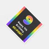 9誕生日: Rainbow Spectrum # 9, 名前をカスタムする スタンダードランチョンナプキン (角)