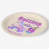 9転がに入る|ローラスケート誕生祝い ペーパープレート (アングル)