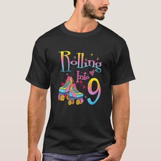 9転が年に9歳にな転がるよ転が Tシャツ (正面)