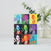 9顔のブッシュ葉書 ポストカード (スタンド正面)