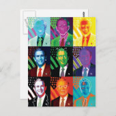 9顔のブッシュ葉書 ポストカード (正面/裏面)