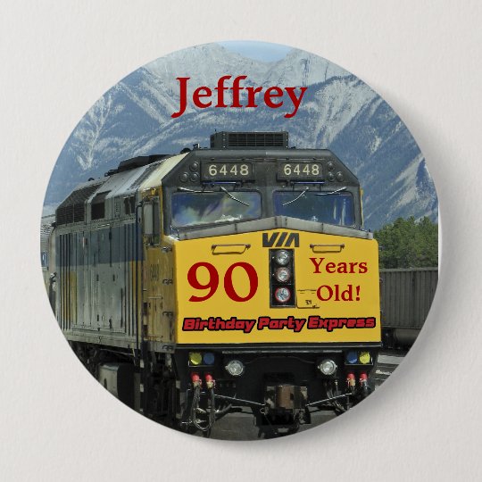 90歳 鉄道列車の誕生日ボタンpin 缶バッジ Zazzle Co Jp