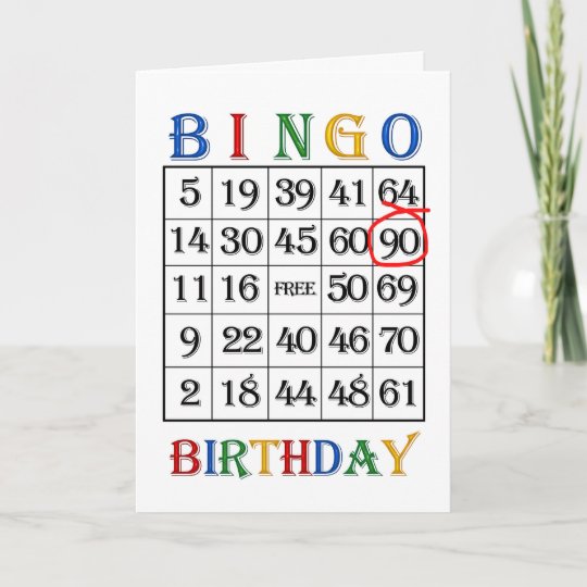 90誕生日ビンゴカード カード Zazzle Co Jp 90誕生日ビンゴカード カード Zazzle Co Jp