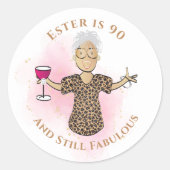 90おもしろいと素晴らしい漫画90誕生日民族 ラウンドシール (正面)