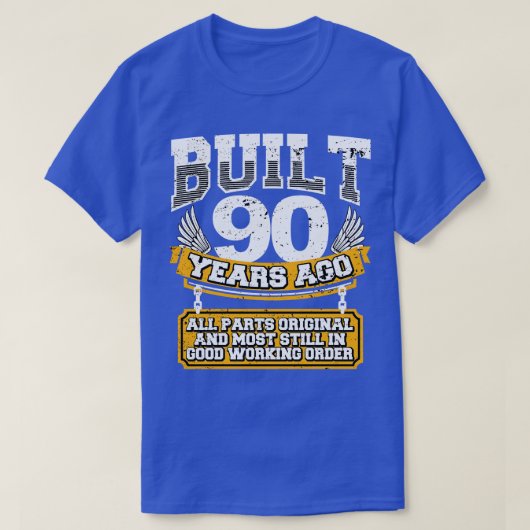 90おもしろい番目の誕生日シャツのヴィンテージ構築年90年 Tシャツ (デザイン正面)