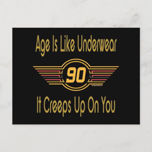 90おもしろい番目の誕生日。年は下着に似ている ポストカード (正面)