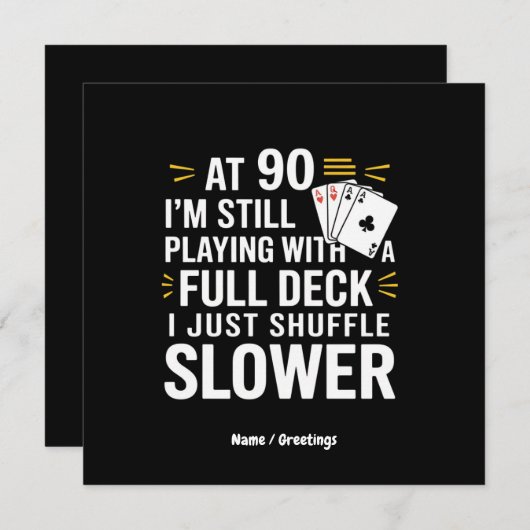 90おもしろい誕生日ギフトカード満載の笑い 招待状 (正面/裏面)