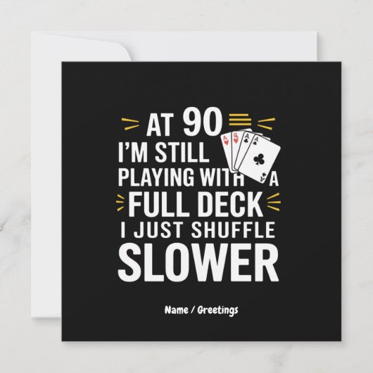 90おもしろい誕生日ギフトカード満載の笑い 招待状 (正面)