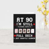 90おもしろい誕生日ギフト90年古いカード カード (黄色い花)