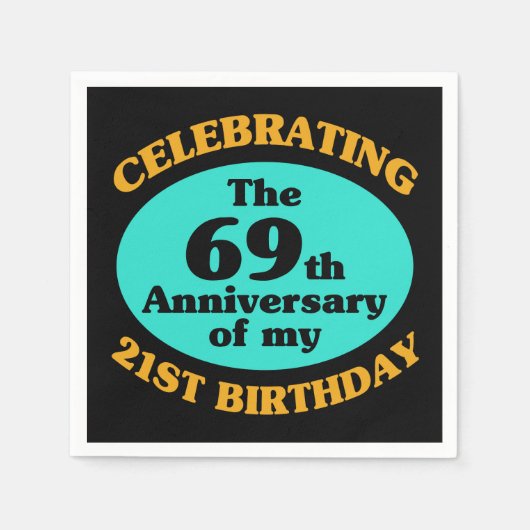 90おもしろい誕生日ギャグギフト スタンダードカクテルナプキン (正面)