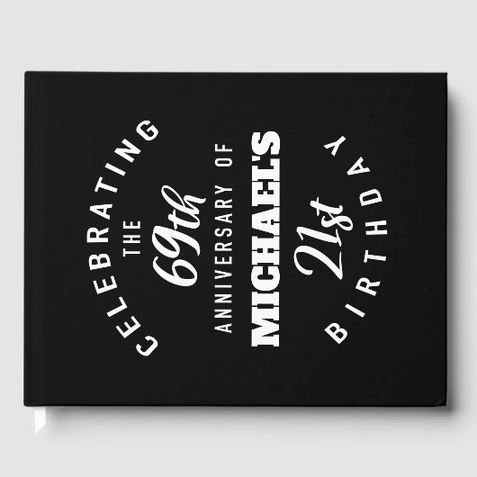 90おもしろい誕生日パーソナライズされた ゲストブック (正面)