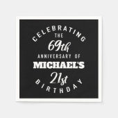 90おもしろい誕生日パーソナライズされた スタンダードカクテルナプキン (正面)