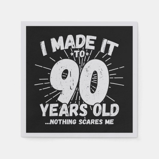 90おもしろい誕生日引用文皮肉90歳 スタンダードカクテルナプキン (正面)
