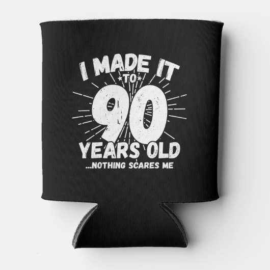 90おもしろい誕生日引用文皮肉90歳 缶クーラー (正面)
